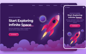 精美响应式太空风格落地页