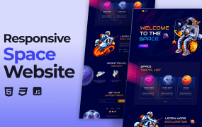 HTML/CSS/JS实现精美的响应式太空网页